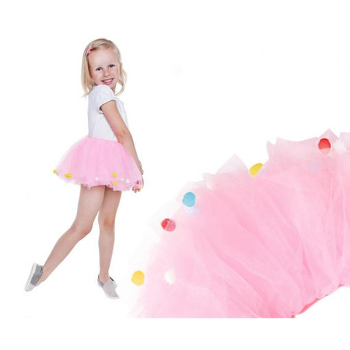 Picture of ORGANZA TUTU SKIRT PINK WITH BALLS